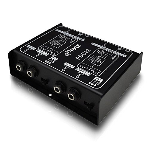 Pyle Pro Premium Direct Injection Audio Box   Passive Di Unit Hum Eliminator W/ Input Attenuator To Connect Guitar & Bass   1/4 