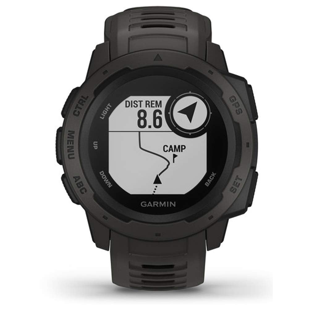 Garmin Instinct, Rugged Outdoor Watch With Gps, Features Glonass And Galileo, Heart Rate Monitoring And 3-Axis Compass, Graphite