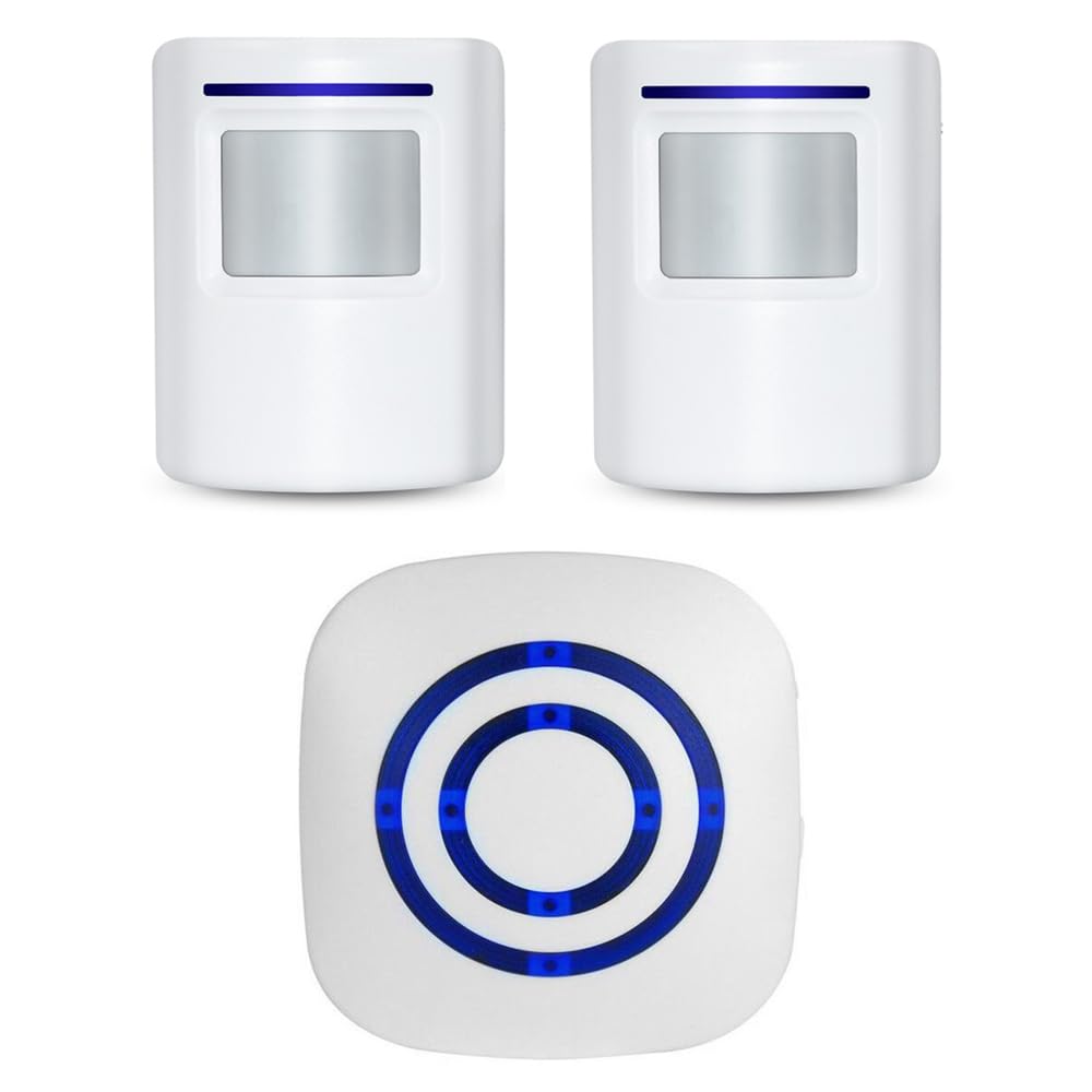 Wireless Home Security Driveway Alarm, Enegg Entry Alert, Visitor Door Bell Chime With 1 Plug In Receiver And 2 Pir Motion Senso