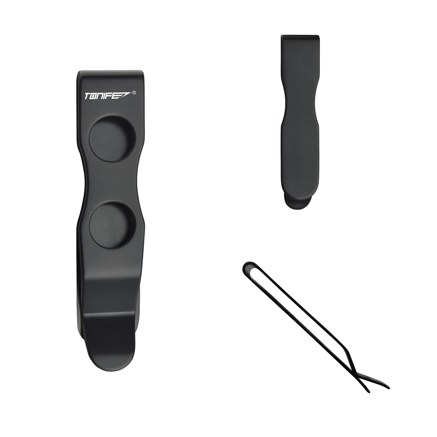 Tonife Pocket Clip For Smartphones Multi Tool Utility Clip For Belt Holster Mobile Case, Secured With 3M Vhb Adhesive, Stainless