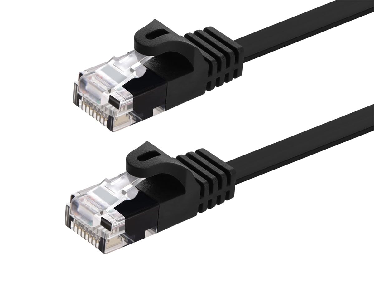 Monoprice Cat5E 3Ft Black Flat Patch Cable Utp 30Awg 350Mhz Pure Bare Copper Snagless Rj45 Flexboot Series Ethernet Cable