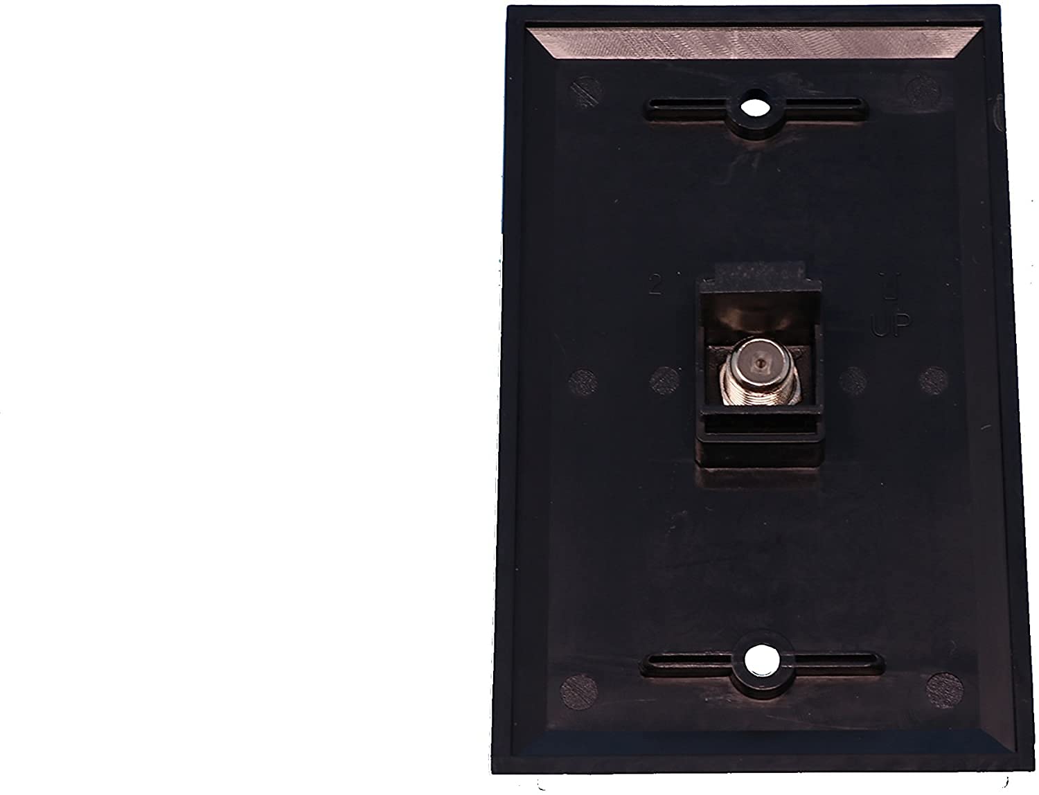 Riteav Coax Cable Tv Wall Plate 1 Gang   Flat [Black/Black]