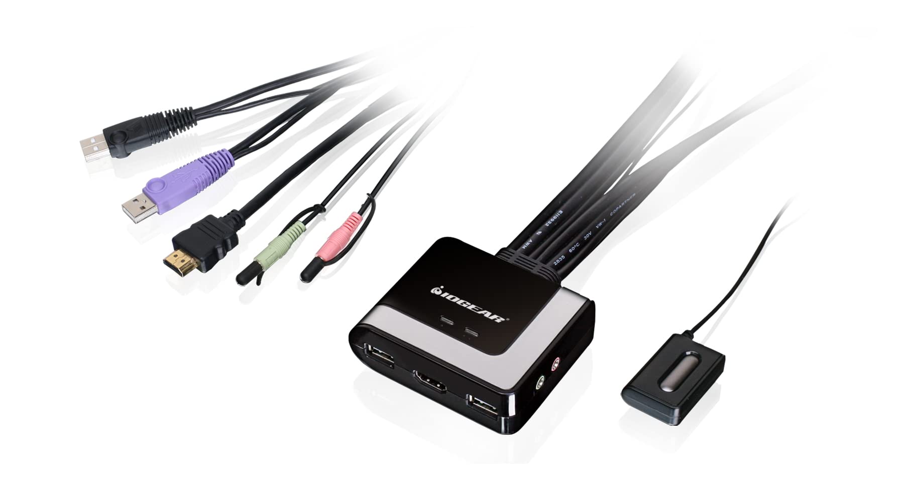 Iogear 2-Port Hd Cable Kvm With Displayport Adapters (Gcs62Hdpkit)