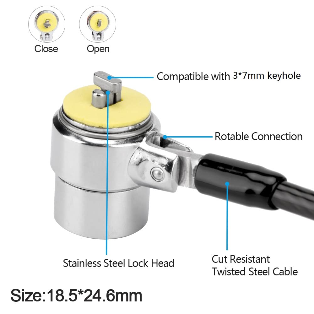 Loradar 10Pack Laptop Security Cable Lock Anti Theft 6.7Feet For Laptops, Monitor & Other Devices (Keyed Different+Master Key)