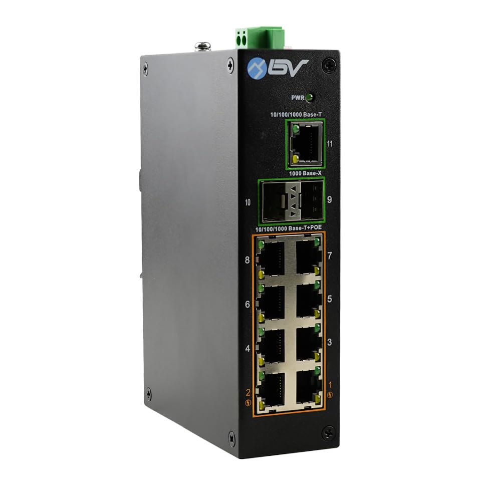 Bv Tech 11 Port Unmanaged Desktop Switch   8 Poe Ports, 120W Total Power, All Giga Ports