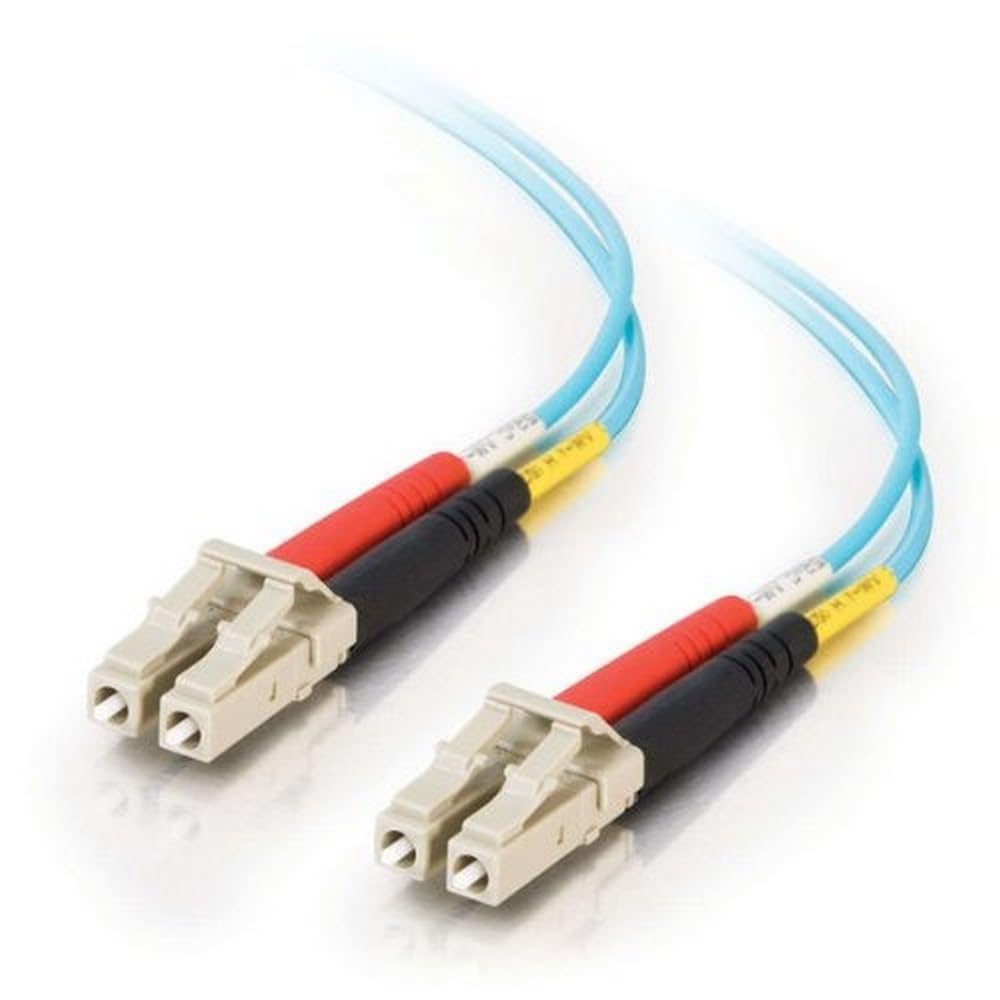 C2G 01110 Om3 Fiber Optic Cable   Lc Lc 10Gb 50/125 Duplex Multimode Pvc Fiber Cable, Aqua (1.6 Feet, 0.5 Meters)