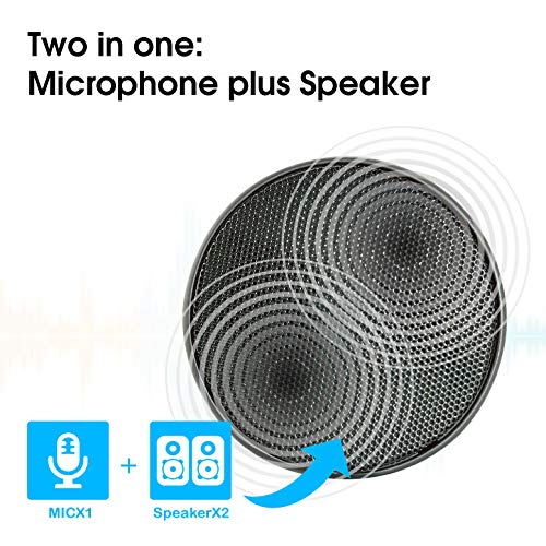 Alteam Conference Speakerphone Usb Plug & Play, Portable, Easy Carry And Setup, Voice Pick Up 360 Within 2M Radius, 2 Clear Spea