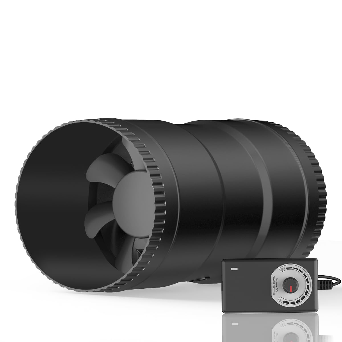 Hon&Guan 4 Inch Inline Booster Duct Fan With Speed Controller   130 Cfm Airflow With 6W Ultra Low Power And Low Noise