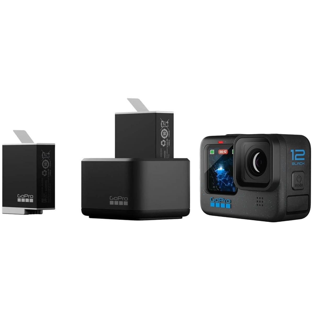 Gopro Dual Battery Charger + 2 Enduro Batteries (Hero11 Black/Hero10 Black/Hero9 Black)   Official Gopro Accessory