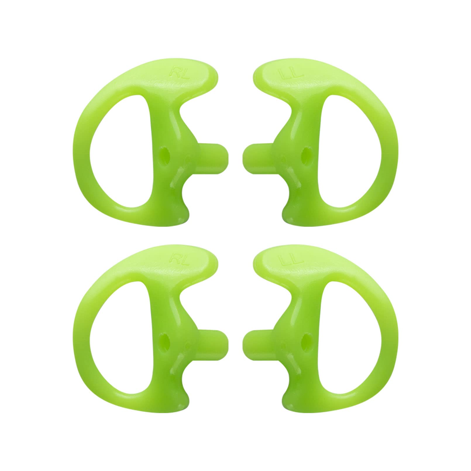 Keyblu Universal Radio Replacement Earmold, Insert Soft Silicone Earmold Earbud Earplug For Two Way Radio Coil Tube Audio Kits,For Walkie Talkie Acoustic Earpiece Headset (Green, Small, 2 Pair)