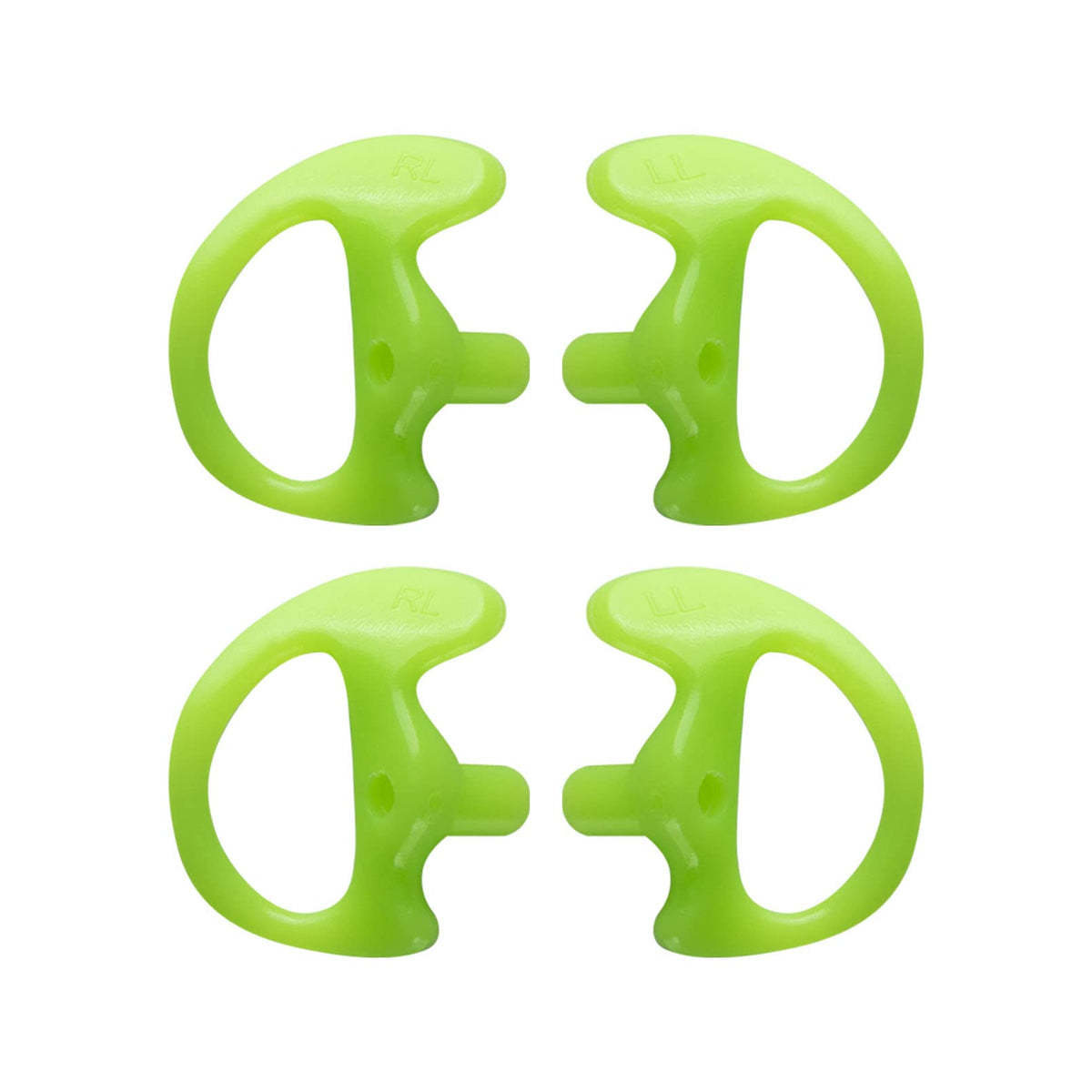 Keyblu Universal Radio Replacement Earmold, Insert Soft Silicone Earmold Earbud Earplug For Two Way Radio Coil Tube Audio Kits,For Walkie Talkie Acoustic Earpiece Headset (Green, Small, 2 Pair)