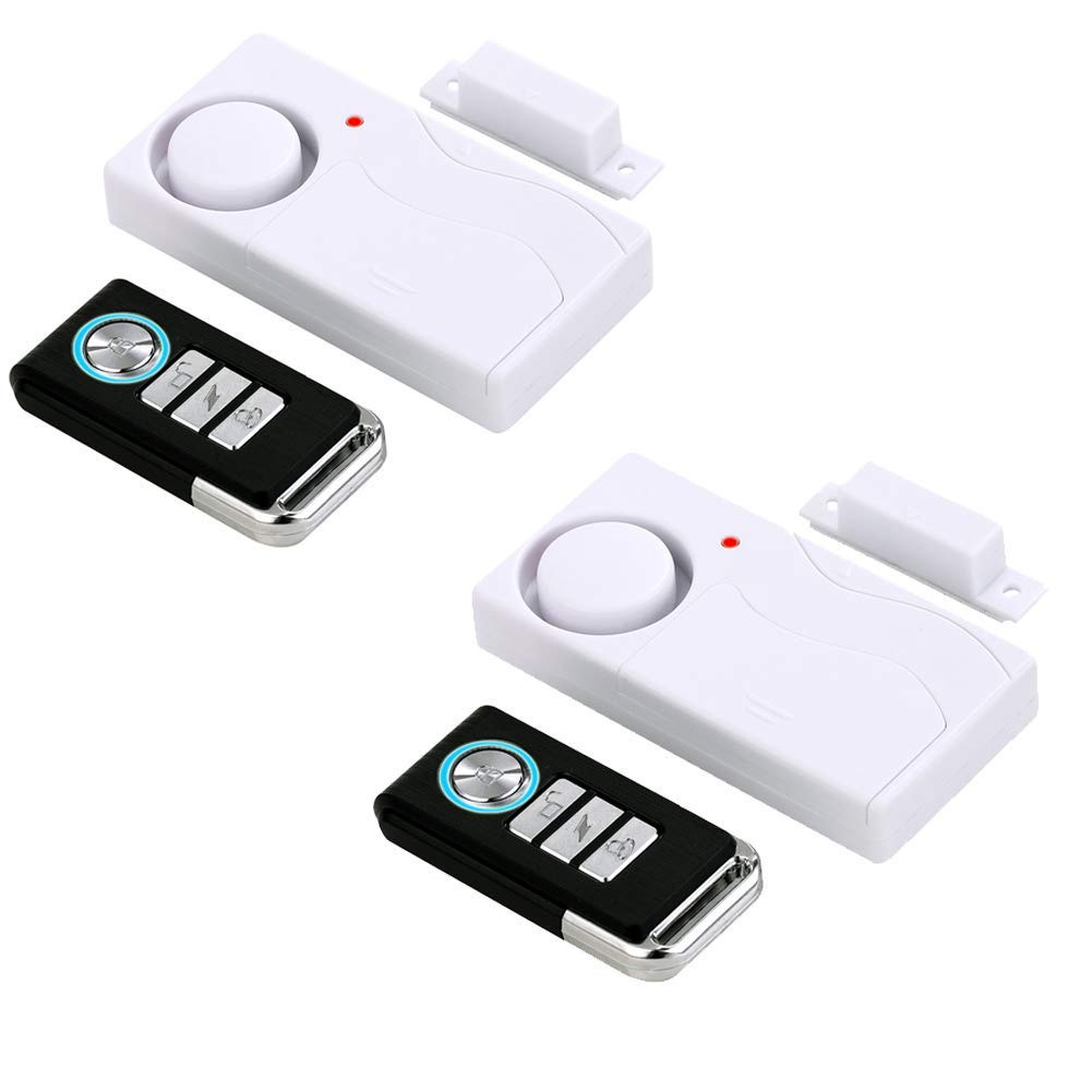 Hendun Wireless Door Alarm With Remote, Windows Open Alarms,Home Security Sensor, Pool Alarm For Kids Safety, Sliding (2 Pack)