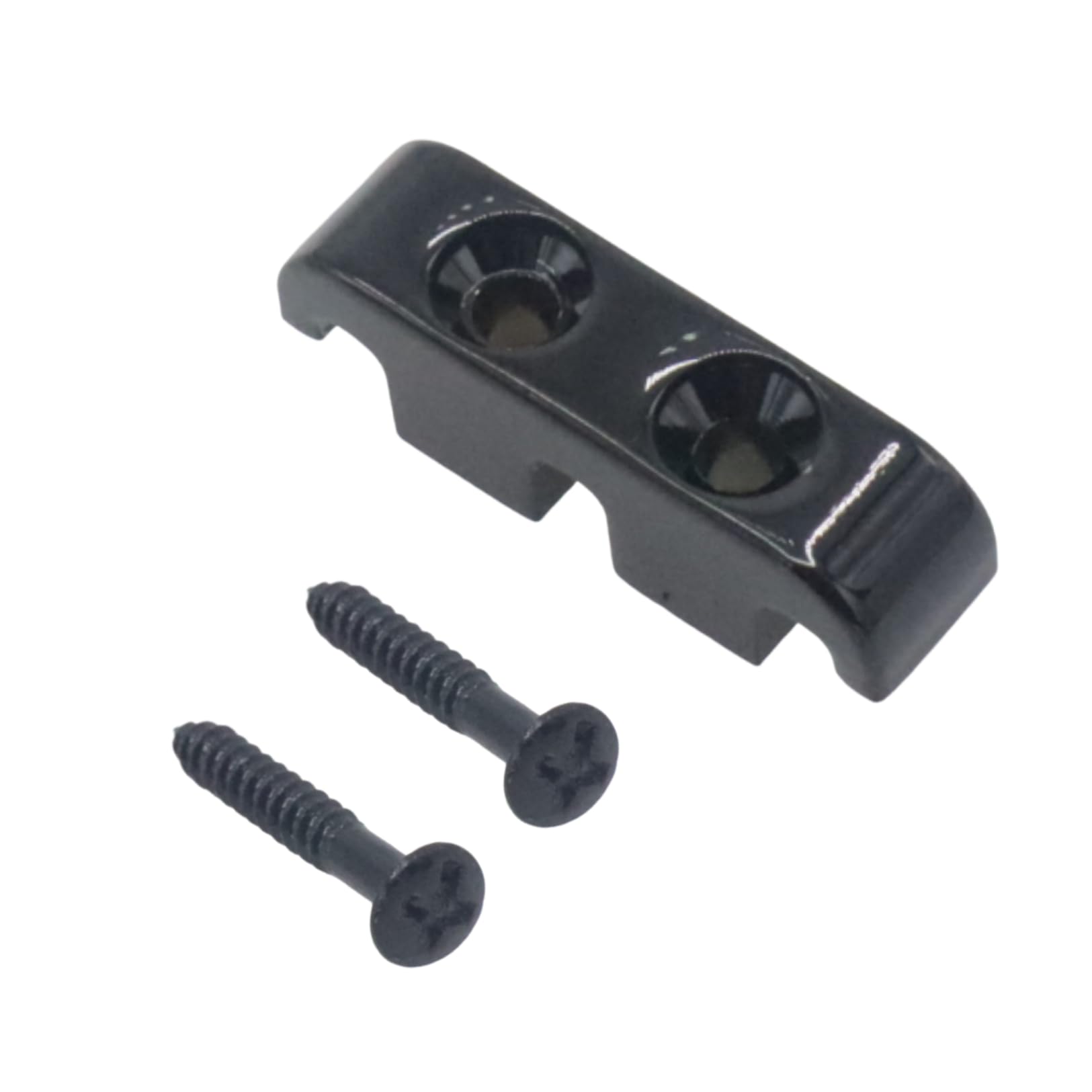 CashBeat Brass Bass String Retainer, Black String Tree with Mounting Screws (for Electric/Precision Bass)