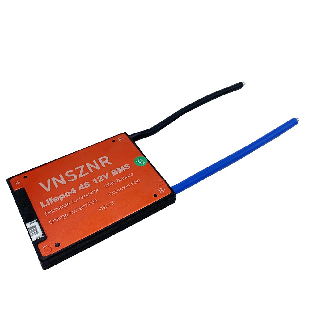 Vnsznr Lifepo4 Bms 4S 12V 40A Lithium Iron Phosphate Battery Management System Pcb Protection Board With Balance Leads Wires For