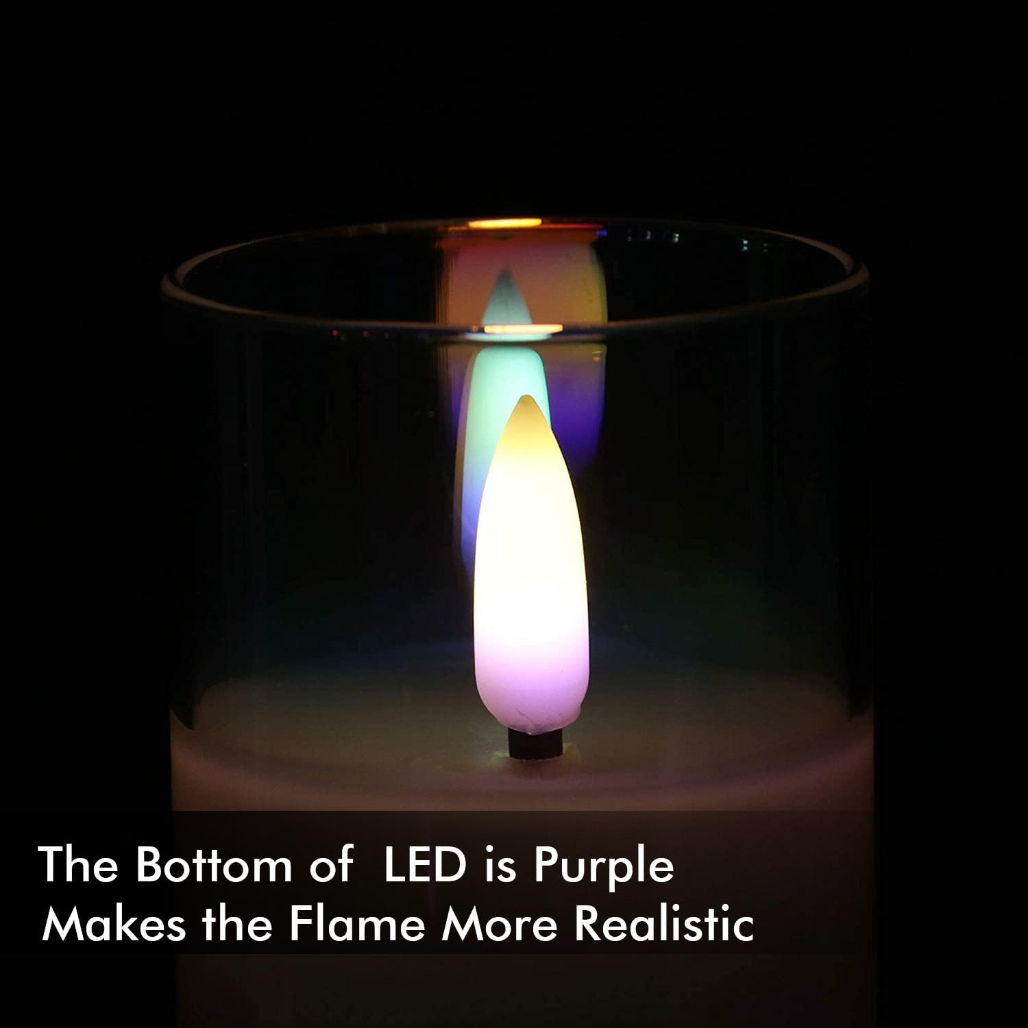 Rhytsing Glass Battery Operated Led Candles, White Slim Flameless Candles With Remote, Warm White Light, 8 Batteries Included