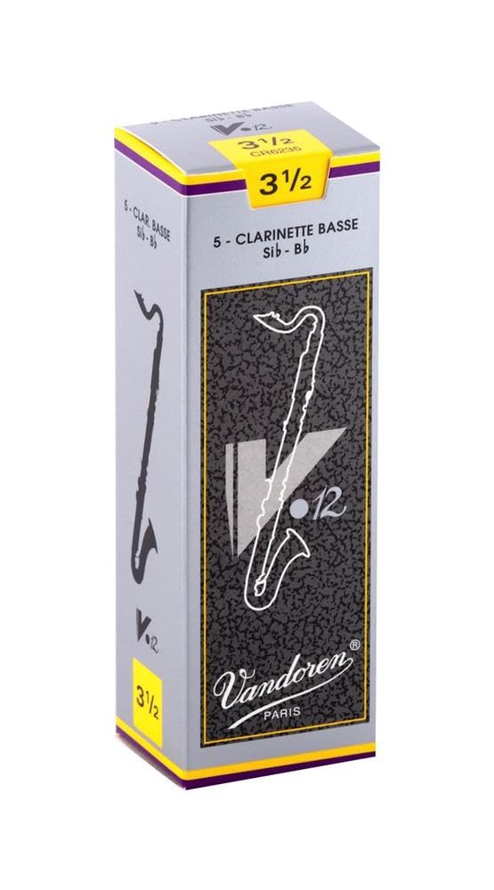 Vandoren Cr6235 Bass Clarinet V 12 Reeds Strength No. 3.5, Box Of 5