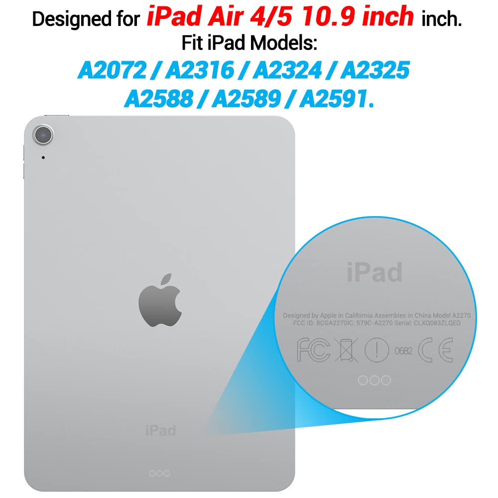Asgens Case For Ipad Air 4 10.9'' 2020/Air 5 10.9 2022, Silicone Transparent Clear Soft Tablet Case For Ipad Air Model A2072/A23