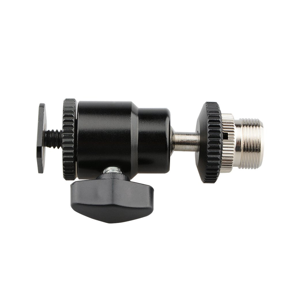 Camvate 5/8'' 27 Camera Accessory Mount To Cold Shoe With Mini Ball Head For Microphone Stand   1188
