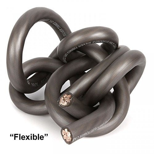 Nvx Xw0Gr5 100% Tinned Ofc Power And Ground True Awg Wire (Gray, 0 Gauge 5Ft)