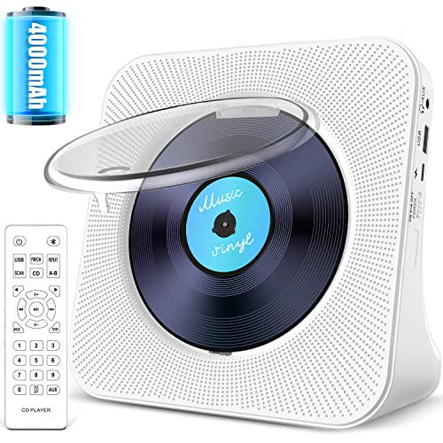 Portable Cd Player With Bluetooth: 4000Mah Rechargeable Kpop Music Player With Hifi Speaker,Remote Control,Lcd Display,Sleep Tim