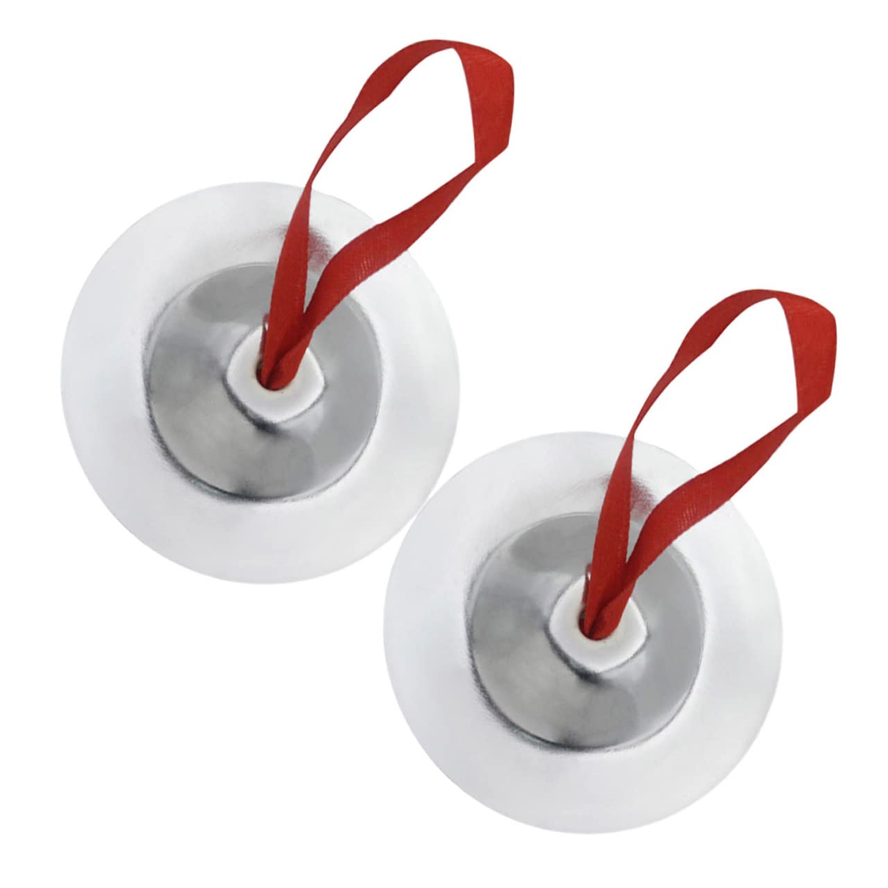 DECHOUS Set of Mini Finger Cymbals Belly Dancer Cymbals Hand Symbols Musical Percussion Small Silver Finger Zills