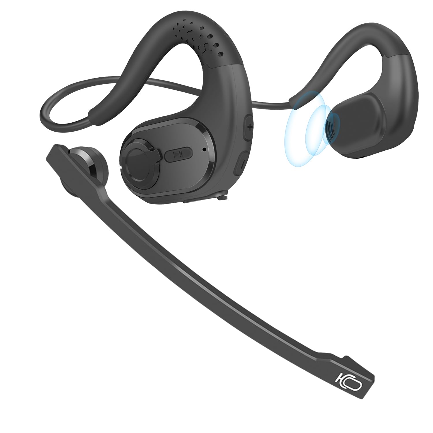 iDIGMALL Bluetooth Headset with Detachable Microphone, Multi-Point Wireless Headset w/DSP Noise Canceling Mic for Phone PC Lapto