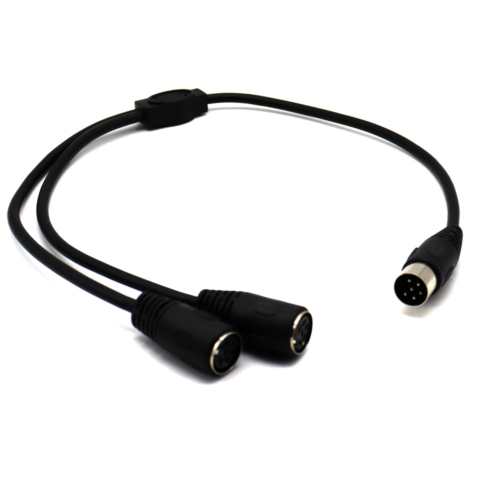 Lokeke 6 Pin Din Extension Splitter Cable, 6 Pin Din Midi Male To 2 6 Pin Din Female Cord Wire Audio Socket For Microphone Ampli