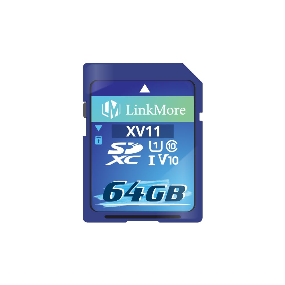 Linkmore Xv11 Sdxc Card 64Gb Compatible With Camera, Pc, Uhs I, U1, V10, Class 10, Read Speed Up To 98 Mb/S, Write Speed Up To 3