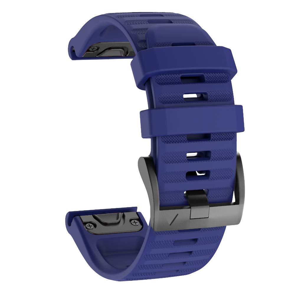 ISABAKE Watch Band for Garmin Fenix 7X/Fenix 6X/Fenix 5X, 26mm QuickFit Silicone Wristband for Fenix 8 51mm/Enduro 2/3