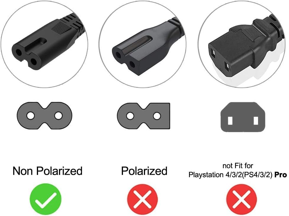 Goffeu Ac Power Adapter Cord Cable Compatible With Canon Pixma Mg/Mb/Mx/Series Printers Hp Deskjet/Color Inkjet Printer 2 Prong
