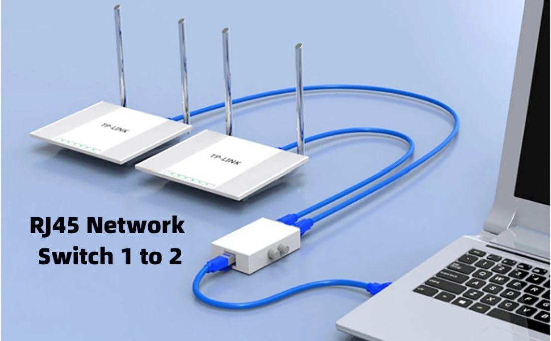 Chenyang Rj45 Switcher Adapter 2 In 1 Out & 1 In 2 Out Manual Sharing Network Switch Splitter Selector Adapter Hub Box