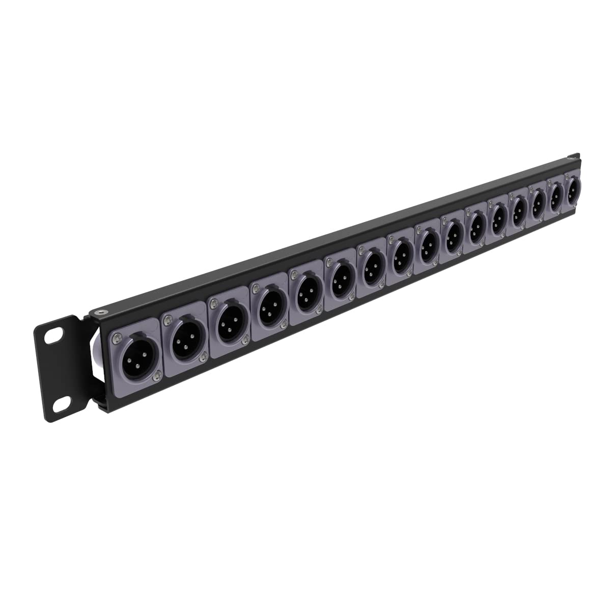 Qiaoyoubang 1U Hinged Rack Panel Xlr Hdmi Audio Rack Mount Panel With 16 D Series Punch Outs For 19 Inch Audio Enclosure Server
