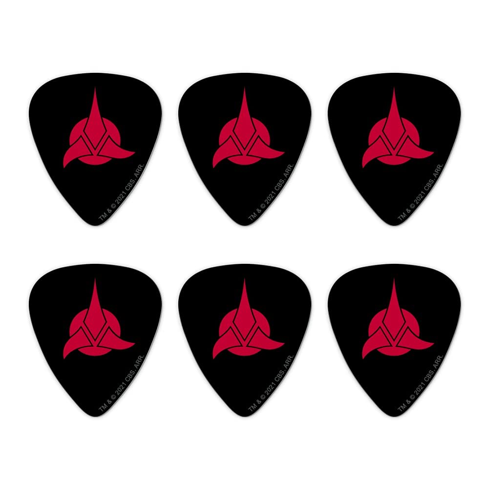 Star Trek Klingon Shield Novelty Guitar Picks Medium Gauge  Set Of 6