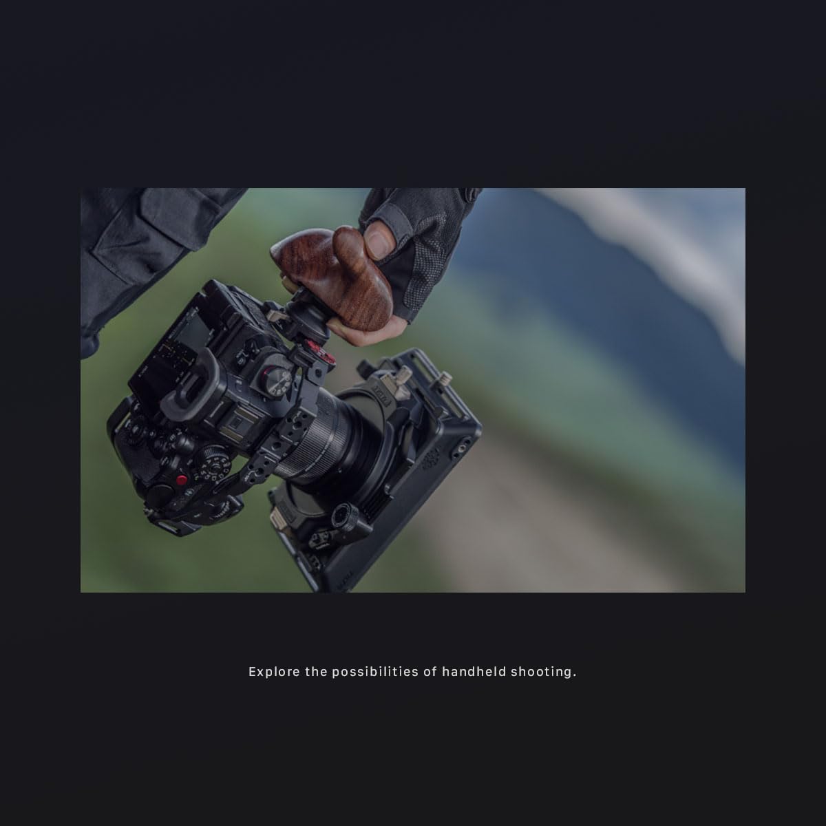 Tilta Advanced Side Wooden Handle | Black Walnut Wood & Aluminum Alloy Build | Quick Release Button | Left Side Handle (1/4 20' With Locating Pins   Type Xi)