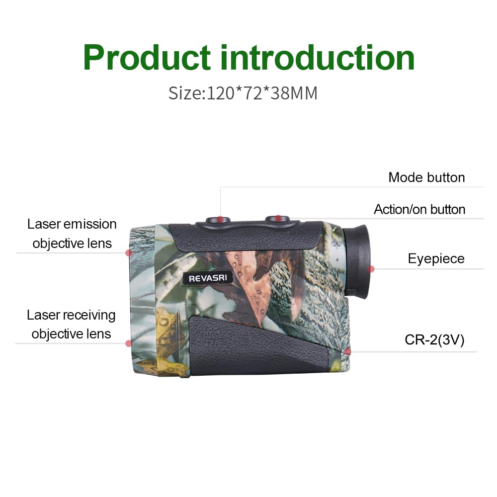 Revasri Hunting Laser Rangefinder 8X 1800 Yards High Accuracy Range Finder With Angle Height Horizontal Distance Measurement And