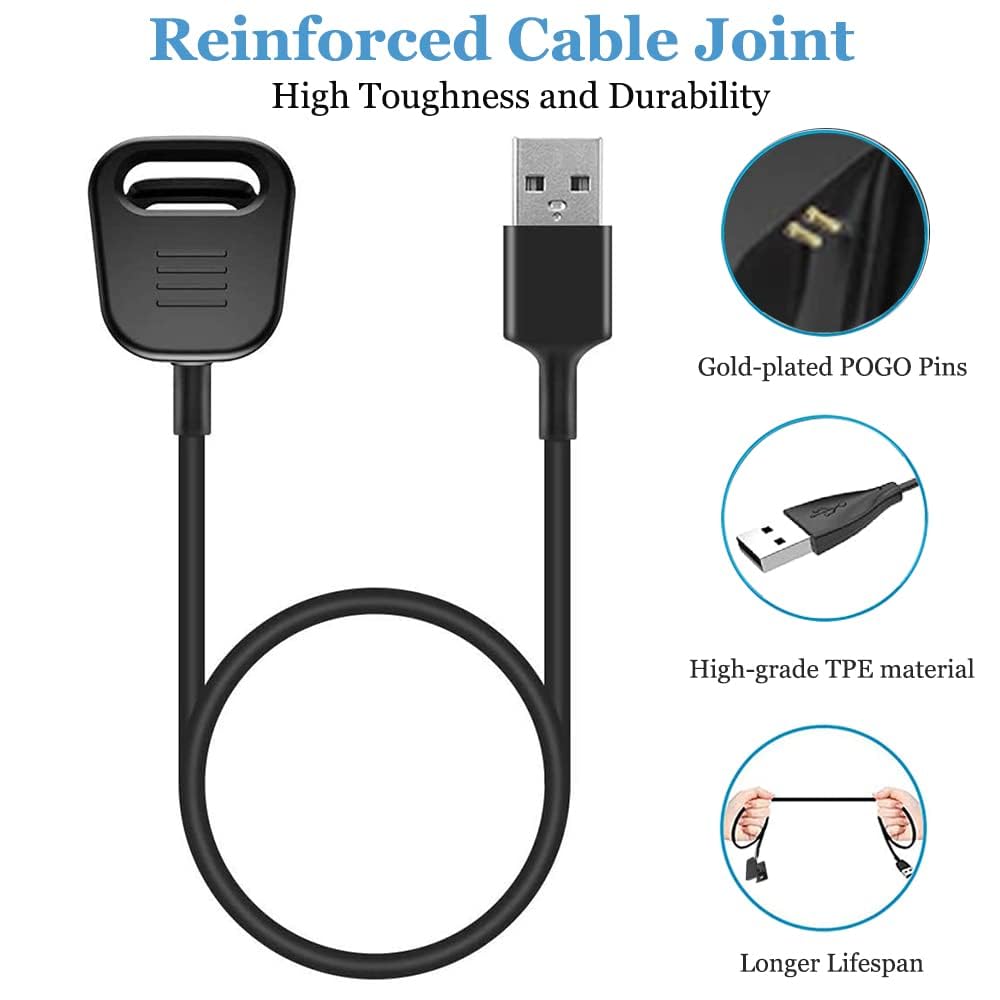 Threeeggs Compatible With Fitbit Charge 4 Charger, Replacement Usb Charging Cable Cord For Charge 4 / Charge 3 Smartwatch 55Cm/1