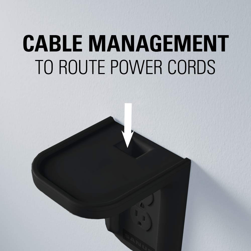 Sanus Outlet Shelf   Holds Any Device Up To 10Lbs & Installs In Seconds   Includes Standard & Decora Style Outlet Covers & Integ