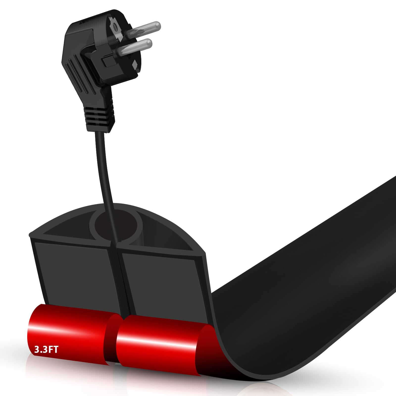 Floor Cord Cover Self Adhesive Cord Hider Floor 3.3Ft Floor Cable Management Power Cord Protector Floor Electric Cord Covers For