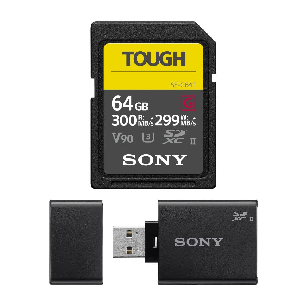 Sony 64GB UHS II Tough G Series SD Card and USB 3.1 SD Card Reader Bundle