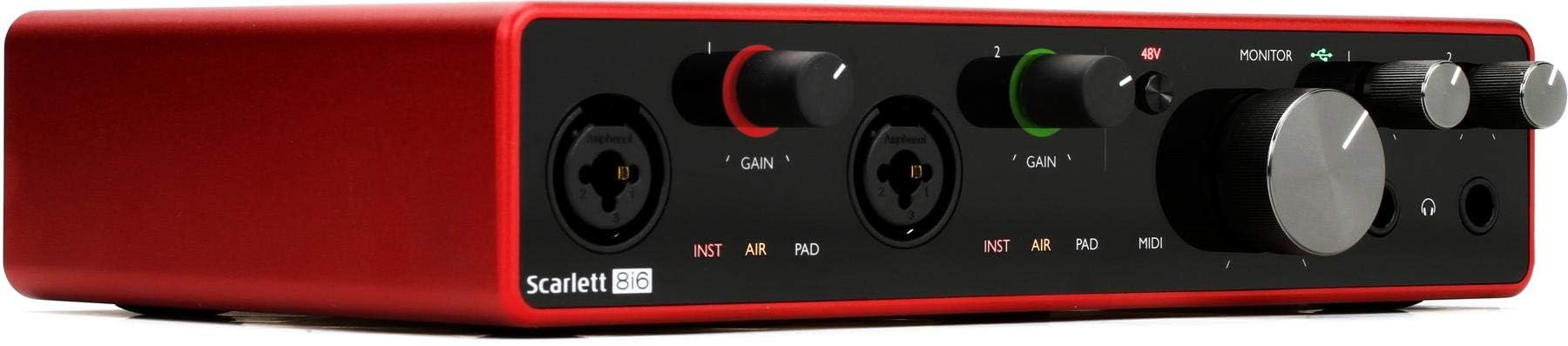 Focusrite Scarlett 8I6 3Rd Gen Usb Audio Interface Recording, Songwriting, & Streaming High Fidelity, Studio Quality Recording,