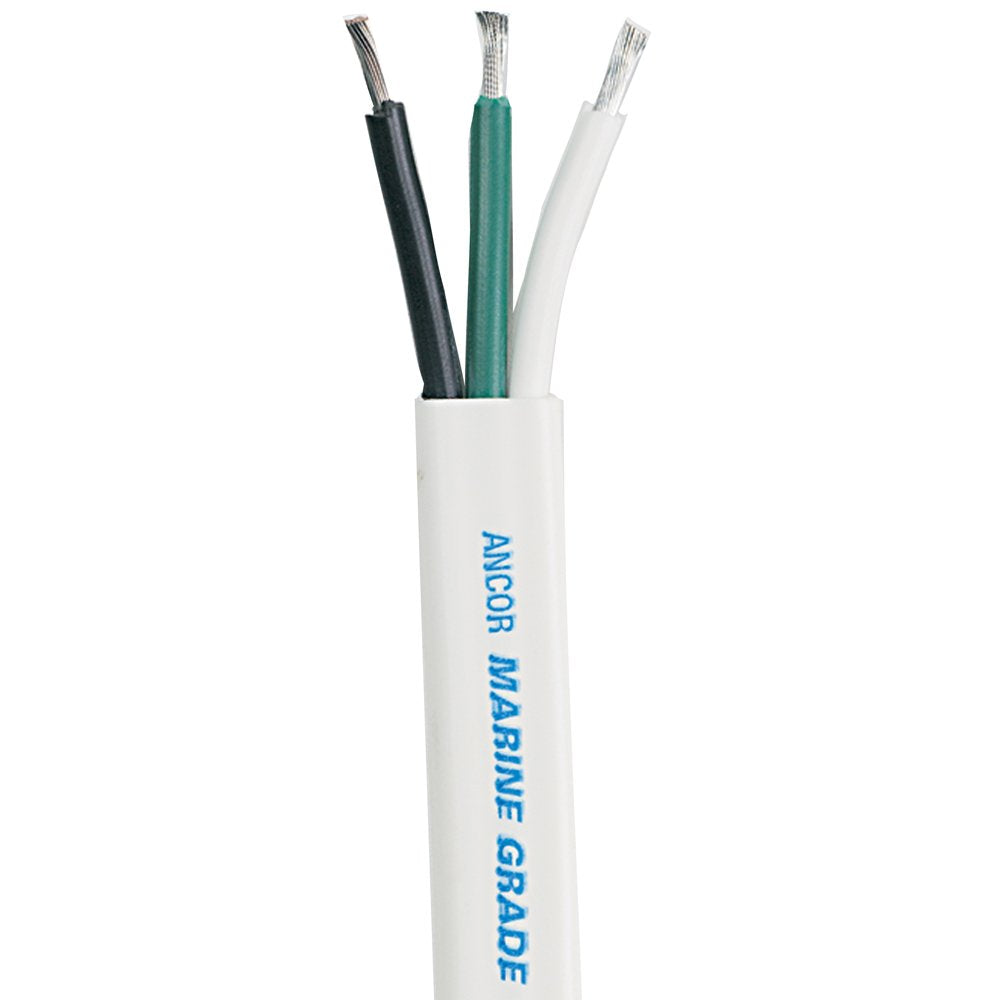 Ancor Wire, 100' 10/3 Triplex Flat Wht/Blk/Grn