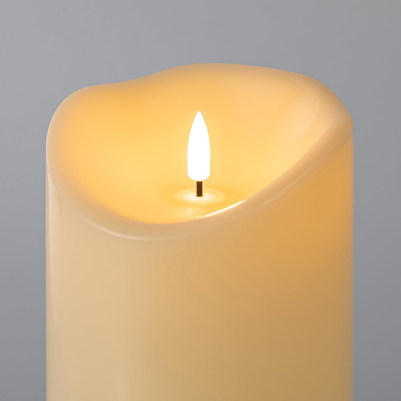 Noxinda Outdoor Flameless Candles With Timer Waterproof, Electric Battery Candles Flickering With Remote For Bathroom Patio Wedd