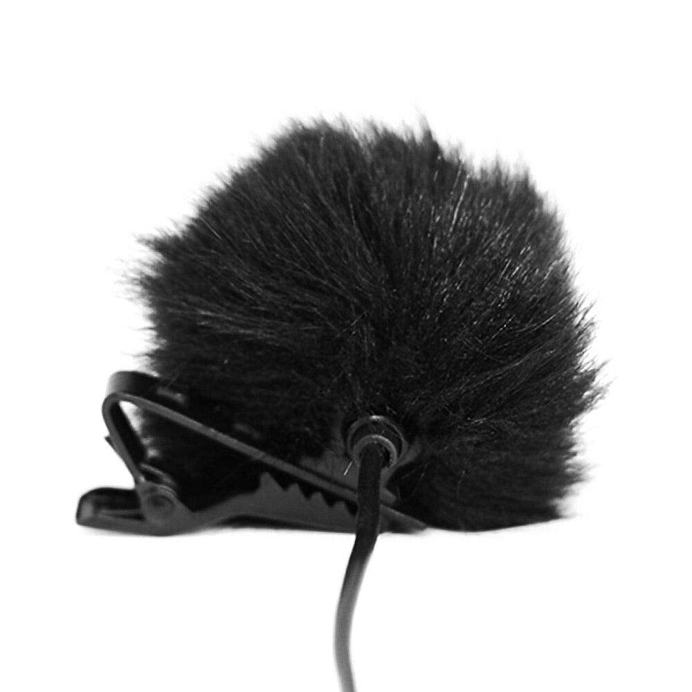 Lavalier Wind Muff 3 Pack Lapel Microphone Wind Muff 0.2/0.4 Inch Furry Lav Windscreen Windproof Wind Screen (0.2Inch, Black)
