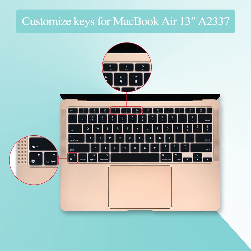 Silicone Keyboard Cover Skin For Macbook Air 13.3 Inch A2337 M1 Released In Nov. 2020 Touch Id & Retina Display Us Layout Ultra