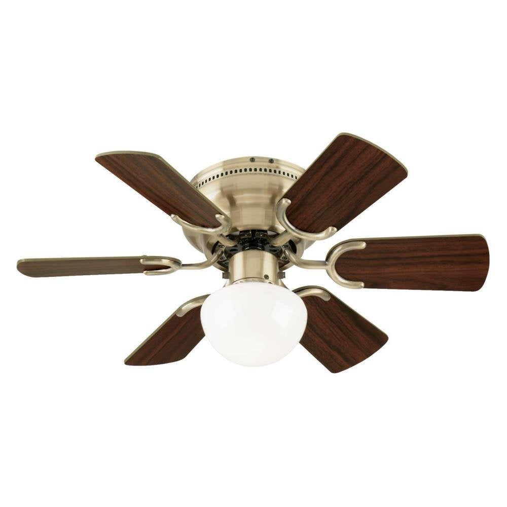 Westinghouse 7215800 Petite Indoor Ceiling Fan with Light, 30 Inch, Antique Brass