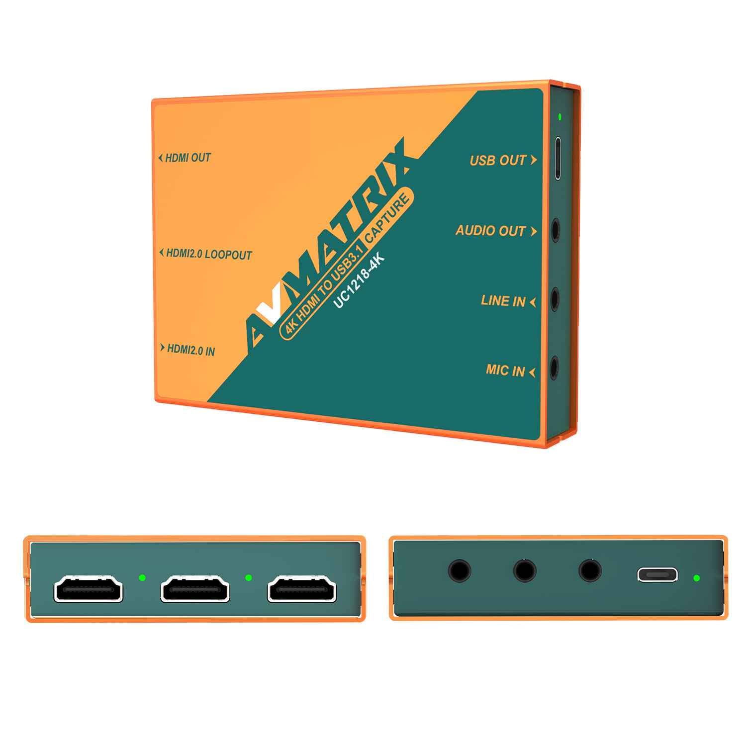 Avmatrix Uc1218 4K Video Capture Card With Hdmi 2.0 To Usb 3.0 C For Live Streaming In 1080P60 For Online Conference Church Live