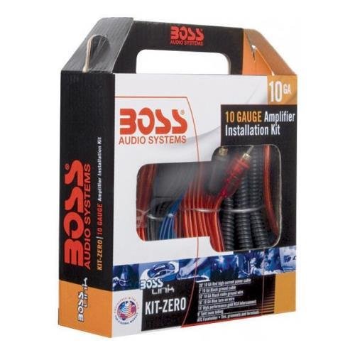 Boss KITZERO 10 Ga Car Amplifier Amp Complete Kit Wiring Installation+Converter