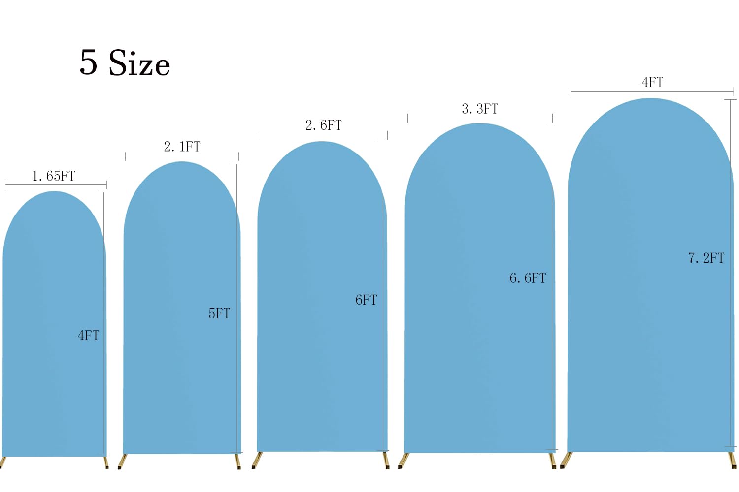 Spandex Fitted Baby Blue 6 Ft Arch Backdrop Cover   Jkdmjf Round Top Chiara Backdrop Cover For Wedding Birthday Party Engagement