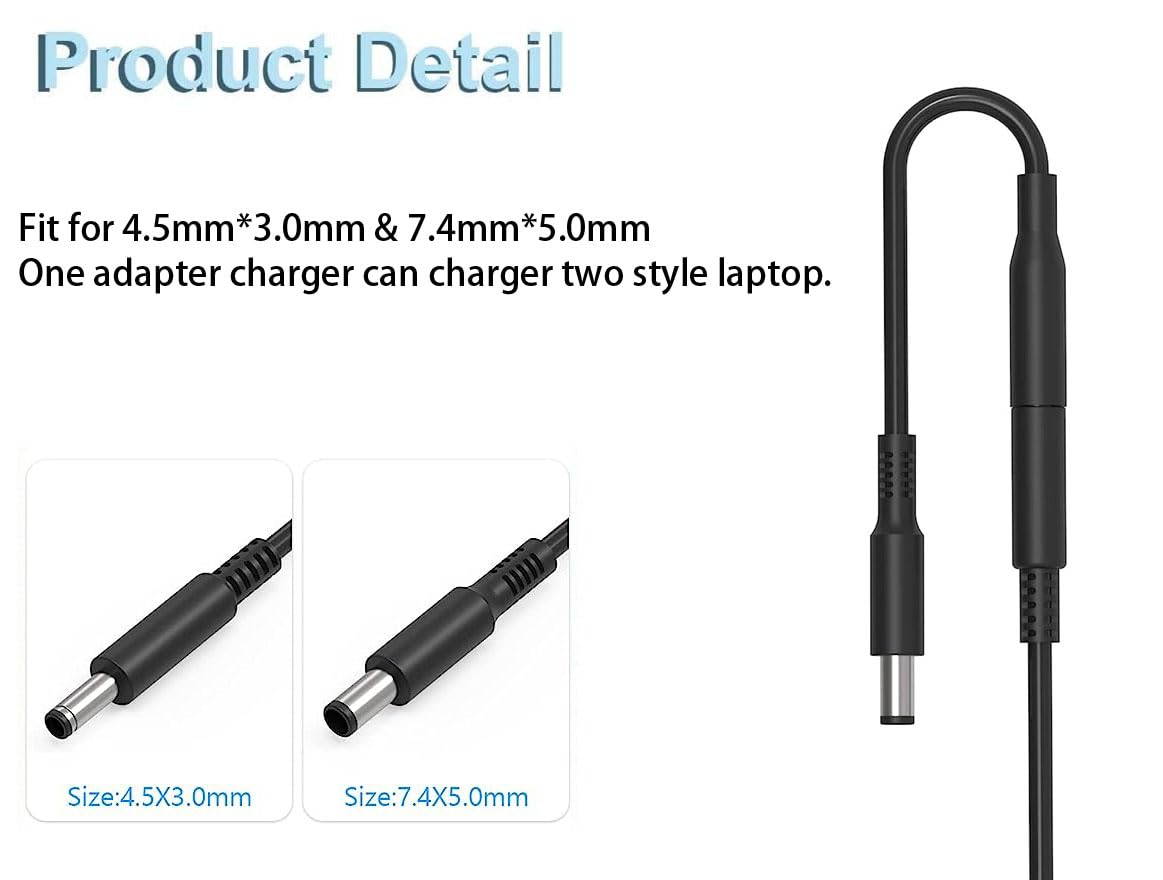 65W/45W Laptop Charger Fit For Dell Inspiron 14 15 16 3000 5000 3511 5620 5625 3520 3521 3525 3552 5420 5425 5579 Latitude 3310