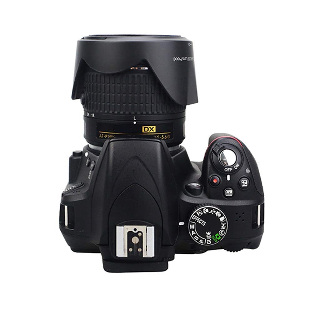 Jjc Hb N106 Reversible Dedicated Lens Hood Shade For Nikon Af P Dx 18 55Mm F/3.5 5.6G Vr, Af P Dx 18 55Mm F/3.5 5.6G Lens On Nik